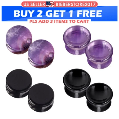 Каменные ушные датчики аметист черный оникс беруши плоть туннель растяжка наборы 8 шт. - Изображение 1 из 4