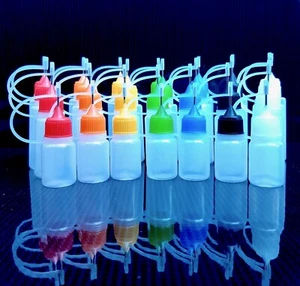 Empty Bottles with Needle Precision Tip Ideal for Filling GemTac Glue Many Sizes - Picture 1 of 2