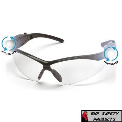 LENTE TRANSPARENTE PYRAMEX PMXTREME SB6310SPLED CON MARCO NEGRO Y VARILLAS LED PIVOTANTES Foto 1 de 4