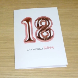 Personalised Birthday card - rose gold 13th 16th 18th 21st 30th 40th - any age - Picture 1 of 4