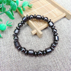 Black Magnetic Mix Round Hematite Bead Bracelet Pain Relief Therapy Arthritis UK - Picture 1 of 3
