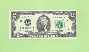 2003A ..UNCIRC $2 E 0209 6555 A .... 2003A $2 E-A NICE NOTE FRN - Picture 1 of 2