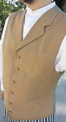 维多利亚式 Edwardian Gentlemans Old Time 背心背心 SASS Stacy Adams 带翻领 — 第 1/4 张图片