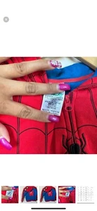 Disney Spider-man Boys Fleece Zip Up Hoodie Red/Blue (Size: 9/10) - Picture 1 of 2