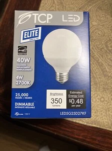 TCP 40 Watt LED Replacement Decorative GLOBE Bulb Using Only 4 Watts-Soft White! - Picture 1 of 3