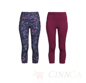 Avia Women's Active Performance High Waisted Capri Pants 2 Pack Size Small - Picture 1 of 7