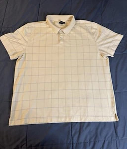 Mens Van Heusen Polo Shirt XXL Yellow Check Short Sleeve Collared - Picture 1 of 9