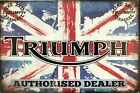 Triumph/Union Jack  Metal Sign Retro Vintage Bar Pub Garage Poster Wall Shed