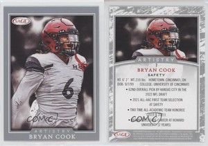 2022 SAGE Artistry Silver Bryan Cook #7 Rookie RC