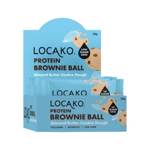 New Locako Protein Brownie Ball Almond Butter Cookie Dough 30g x 10 Bars - Picture 1 of 2