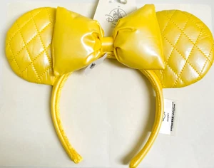 BNWT Disney Minnie Mouse Yellow Quilted Bow Ears Headband - Picture 1 of 1