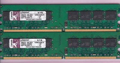 2GB 2x1GB PC2 5300 KINGSTON KVR667D2N5/1G MICRON DDR2-667 RAM MEMORY KIT 240Pin - Image 1 of 2