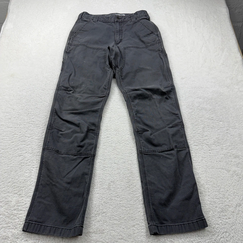 Pantalones de trabajo Carhartt resistentes flexibles calce relajado utilitarios para hombre 30x34 gris lona Foto 1 de 4
