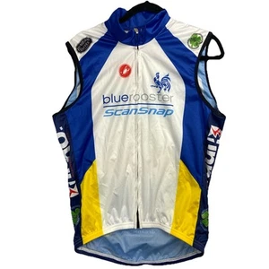 Castelli Cycling Vest Men’s Large Sleeveless Jacket White Blue Rooster ScanSnap - Picture 1 of 9