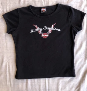 Harley-Davidson Lightweight Short Sleeve Top Women's L Black Elkridge, MD 2006 - Picture 1 of 7