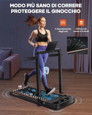 Tapis Roulant Pieghevole Salvaspazio,2 Schermi LCD, Nessuna installazione - Immagine 1 di 4