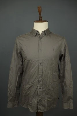AllSaints Brown 100%Cotton Collared Long Sleeve Formal Button-Up Shirt Size L - Image 1 of 4