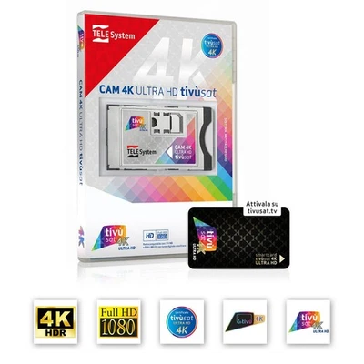 TiVusat Telesystem SmarCam 4K ULTRA HD CI+ inkl. Schwarz Smartkarte - Bild 1 von 4