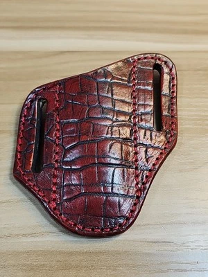 Funda de cuchillo de bolsillo de cuero cuchillo plegable pequeño a mediano Rick Sullivan Texas Foto 1 de 4