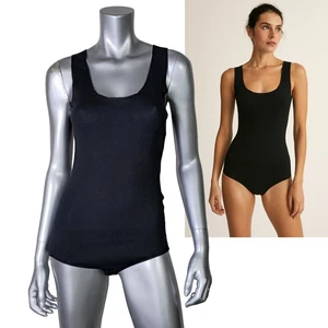 YVES SAINT LAURENT TOP BLACK SILK COTTON CASHMERE BODYSUIT sz M MEDIUM - Picture 1 of 10