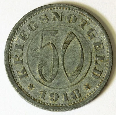 GERMANY (Reutlingen) 50 Pfennig 1918 - Zinc - Notgeld - VF - 2868 - Image 1 of 2