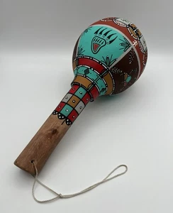Hopi Kachina Native American Hand Painted Tadpole Rattle Signed Andy Seletstewa - Picture 1 of 13