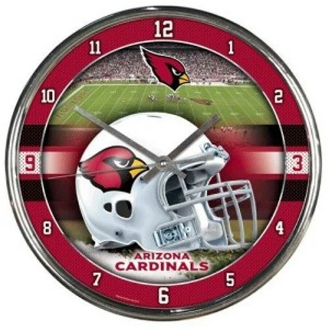 Arizona Cardinals NFL 12' Round Chrome Battery Wall Clock Cover