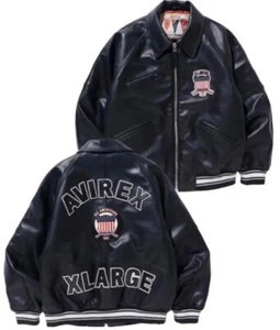 AVIREX  USA  XLARGE   Varsity  Leather  Jacket   Size  L - Picture 1 of 9