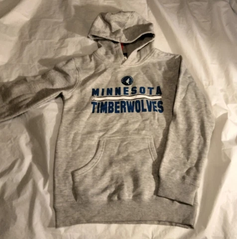 Minnesota Timberwolves NBA Basketball Medium (10/12) Gray Hoodie Sweatshirt Cover