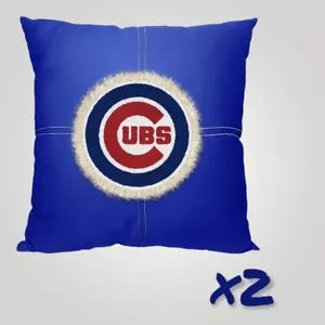 Chicago Cubs MLB Letterman Pillow 18" x 18" Officially Licensed NEW Two Pack - Picture 1 of 1