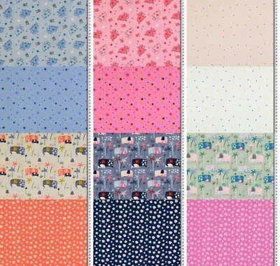 Elefant Sterne Punkte Tiger Blumen Baumwolle Meterware Baumwollstoff Webware - Bild 1 von 2