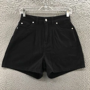 Divided By H&M Mom Shorts Womens 2 (actual 26x4) Black High Rise 5 Pockets NEW - Picture 1 of 21