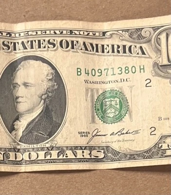$10 Dollar Bill 1985 - Image 1 of 2