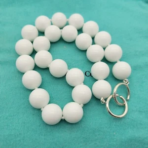 Tiffany & Co Paloma Picasso Sterling Silver 16'mm White Agate Beaded Necklace - Picture 1 of 8