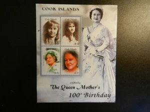 2000 *QUEEN MOTHER'S 100th BIRTHDAY S/S* COOK ISLANDS #1235 MNH, VF, OG. - Foto 1 di 1