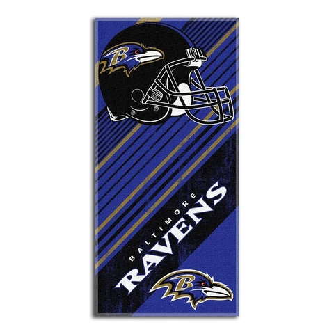 NFL Baltimore Ravens Diagonal Beach Towel, 28 x 58 Cover
