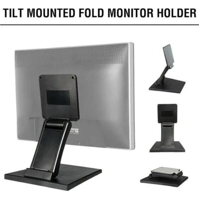 LUC 10in-27in Tilt Mounted Fold Monitor Holder Vesa Lcd Display Press Screen Stand