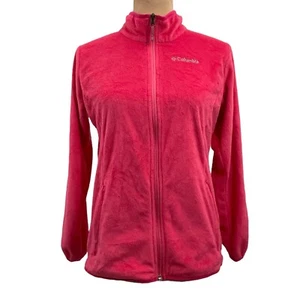 Columbia Fast Beauty Full Zip Fleece Jacket Mock Neck Pink Girls Large 14/16 - Picture 1 of 12