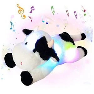 LED Musical Cow Plush Toy Farm Animals Light up Diary Cow with Night Lights - Picture 1 of 7