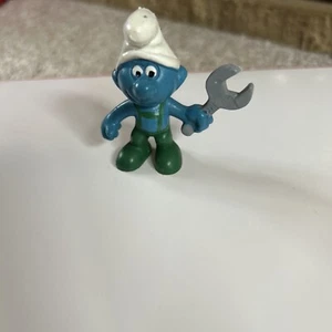 Vintage/Sammlerstück Peyo Schleich Mechaniker 5cm Figur Spielzeug Schlümpfe Sammler selten - Bild 1 von 6
