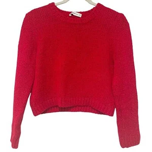 Maglione Zara Rosso Maglia Girocollo Cropped S Accogliente Luminoso Colorato Preppy Casual - Foto 1 di 8