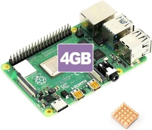 Raspberry Pi 4 Model B - 4 GB RAM WTH COPPER HEAT SINK - Picture 1 of 9