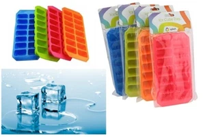 Soft Silicon Ice Cube Tray Flexible 14 Compartment Container Quality BPA Free - Picture 1 of 3