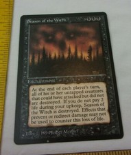 Season of the Witch DARK MTG Magic The Gathering card Actual Photos!