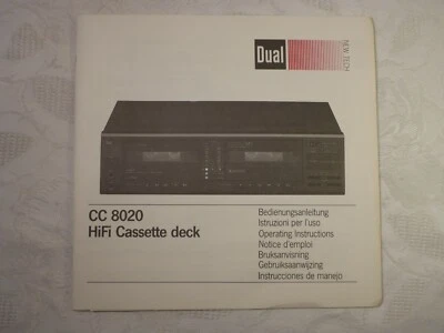 Manual De Instrucciones Para Grabadora De Casete Hi-Fi DUAL CC 8020 - Imagen 1 de 4