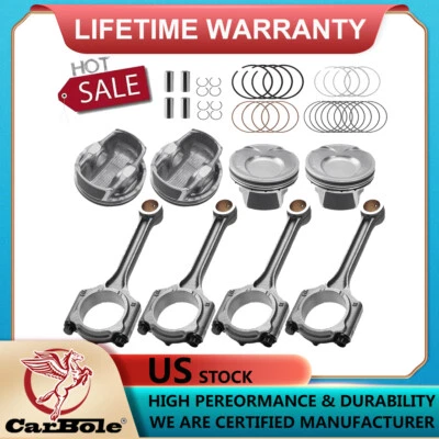4x Piston &Rings Connecting Rod Kit for 2014-2018 Kia Soul Forte Koup 230412E210 - Image 1 of 4