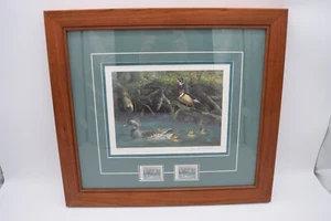 1992 New York State Duck Stamp And Print Wood ducks Tom Antonishak #15 of 1500 - Picture 1 of 9
