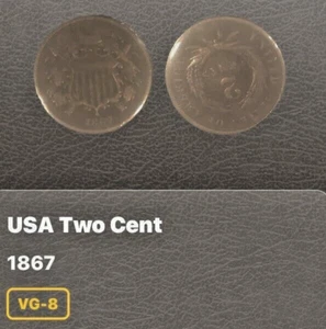 1867 Two Cent Piece, BN, VG Details - Picture 1 of 3