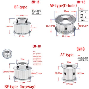 5M-18T Timing Pulley Synchronous Wheel Bore 5mm-14mm for Reprap 3D Printer CNC - Imagen 1 de 9
