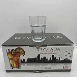 Crystalia Flordia Collection Miami Tumbler Glasses 6 pcs - Picture 1 of 5